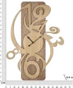 Horloge murale design futuriste M.D.F Bois Naturel