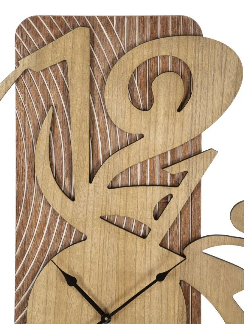 Horloge murale design futuriste M.D.F Bois Naturel