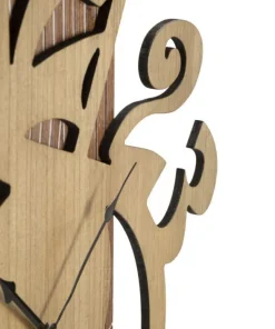 Horloge murale design futuriste M.D.F Bois Naturel