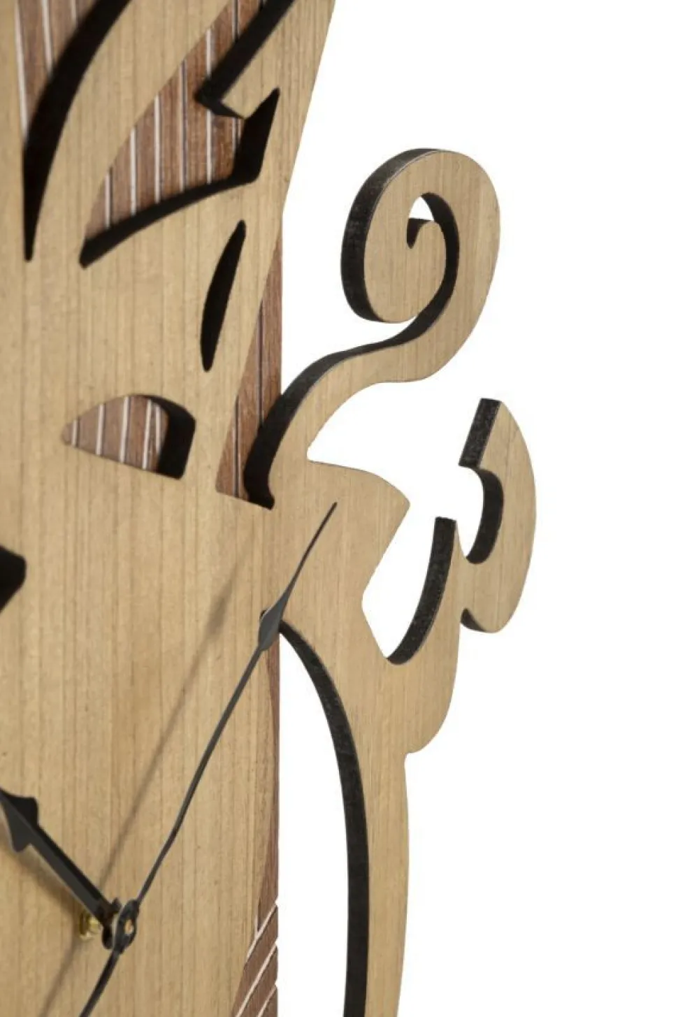 Horloge murale design futuriste M.D.F Bois Naturel