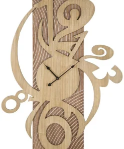 Horloge murale design futuriste M.D.F Bois Naturel