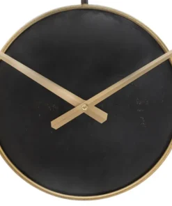 Horloge murale métal Noir et Doré