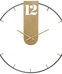 Horloge murale métal Noir et Doré