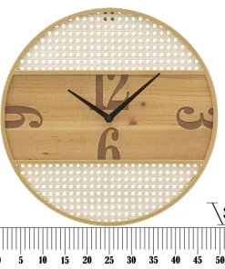 Horloge murale ronde Fuji Fer et M.D.F Paille de Vienne