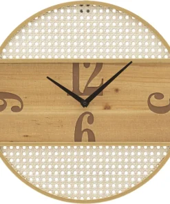 Horloge murale ronde Fuji Fer et M.D.F Paille de Vienne