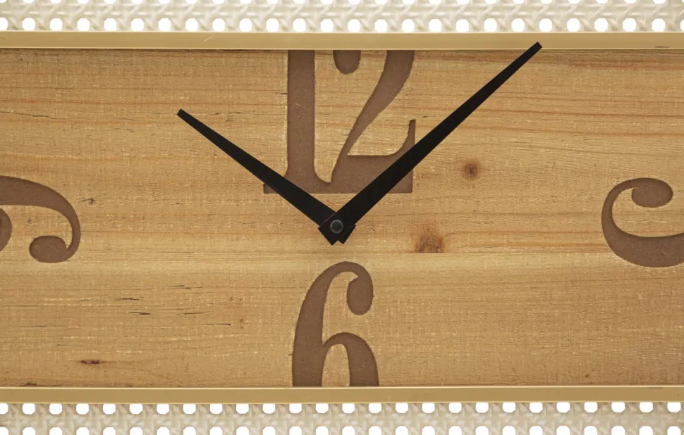 Horloge murale ronde Fuji Fer et M.D.F Paille de Vienne