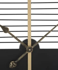 Horloge murale ronde Glam Stick Fer Noir et Doré