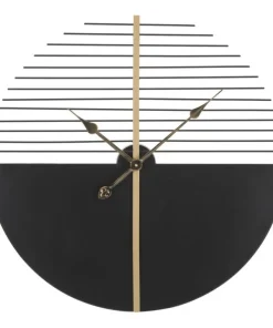 Horloge murale ronde Glam Stick Fer Noir et Doré