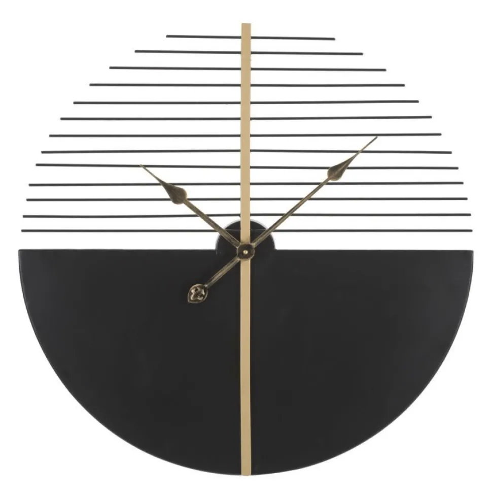 Horloge murale ronde Glam Stick Fer Noir et Doré