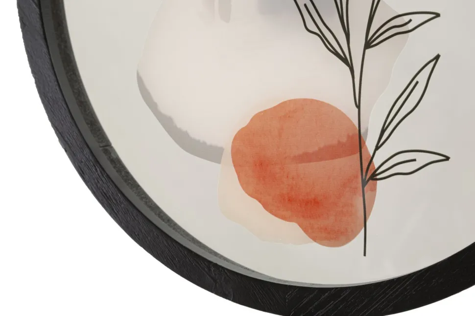 Horloge murale ronde motif rose fer et verre multicolore
