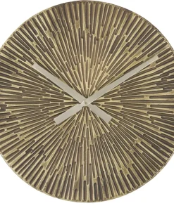 Horloge murale ronde métal bronzé