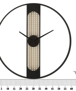 Horloge murale ronde Ribby Fer Noir Cannage de Vienne
