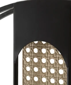 Horloge murale ronde Ribby Fer Noir Cannage de Vienne
