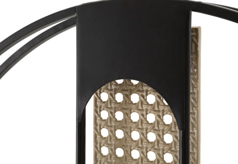 Horloge murale ronde Ribby Fer Noir Cannage de Vienne