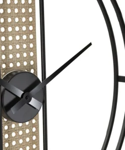 Horloge murale ronde Ribby Fer Noir Cannage de Vienne