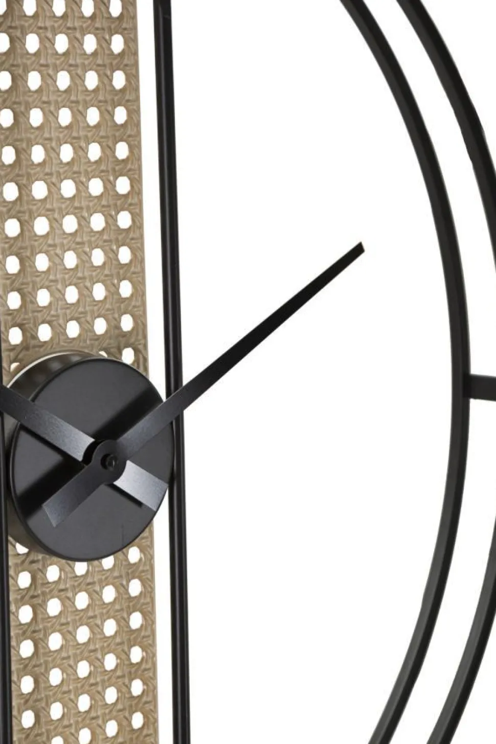 Horloge murale ronde Ribby Fer Noir Cannage de Vienne
