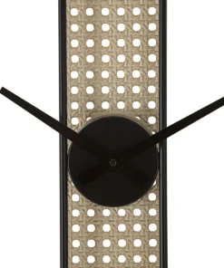 Horloge murale ronde Ribby Fer Noir Cannage de Vienne