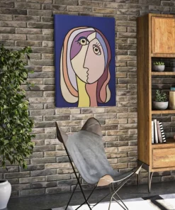 Impression murale Cubisme encadrée en bois massif couleurs vives