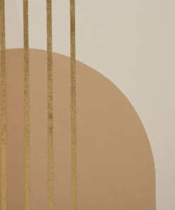 Impression sur toile abstraite encadrée Bois massif tons chaleureux décorations dorées