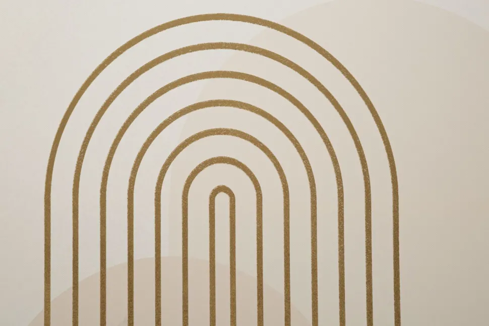 Impression sur toile abstraite encadrée Bois massif tons chaleureux décorations dorées