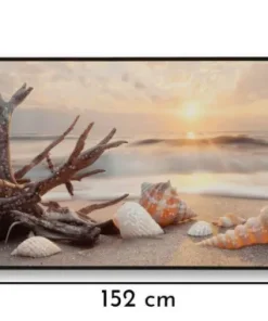 Impression sur toile Laquée Plage cadre bois