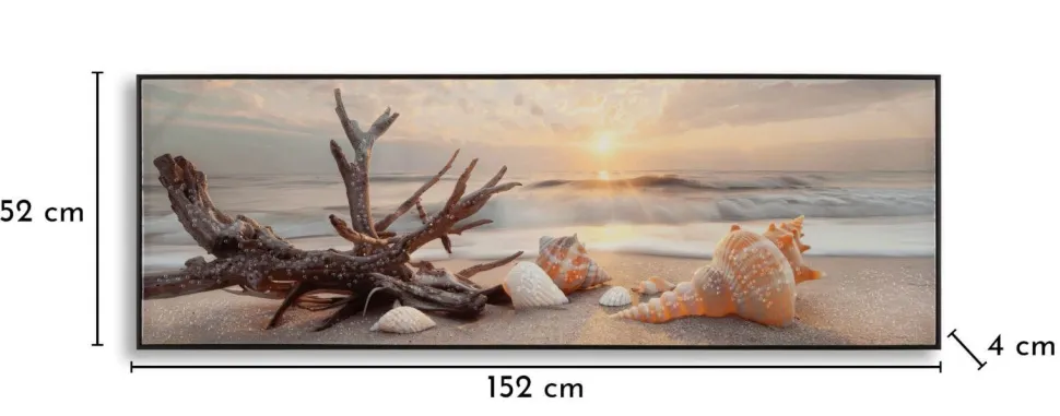 Impression sur toile Laquée Plage cadre bois