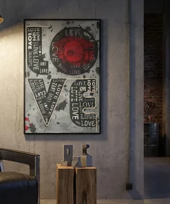 Impression sur toile LED Love Graphismes urbains et détails pop