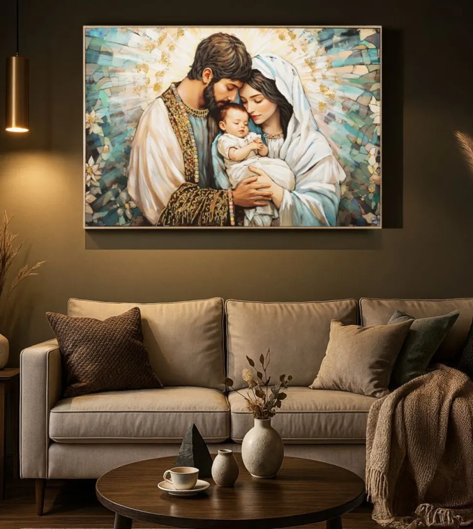 Impression sur toile Nativité Laquaré avec cadre