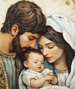 Impression sur toile Nativité Laquaré avec cadre