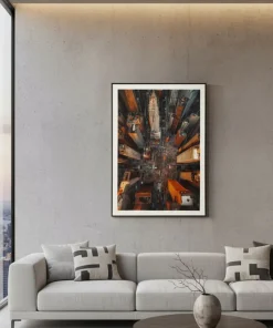 Impression sur toile New York Laqué avec cadre