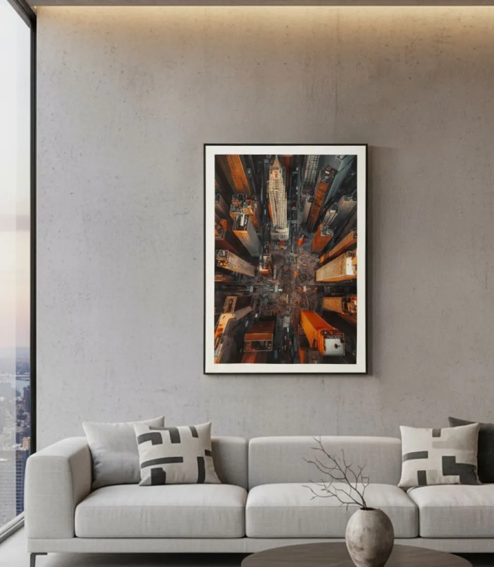 Impression sur toile New York Laqué avec cadre