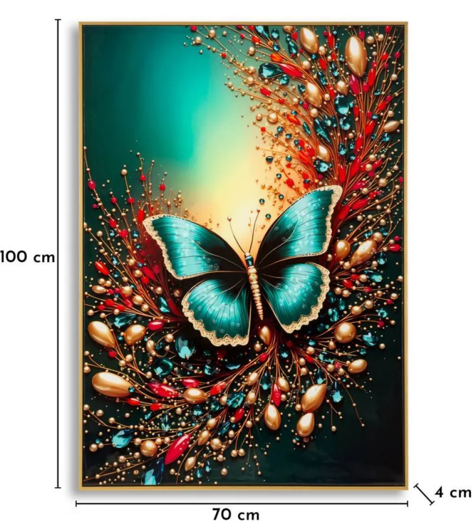 Impression sur toile Papillon Vernissé cadre 70x100