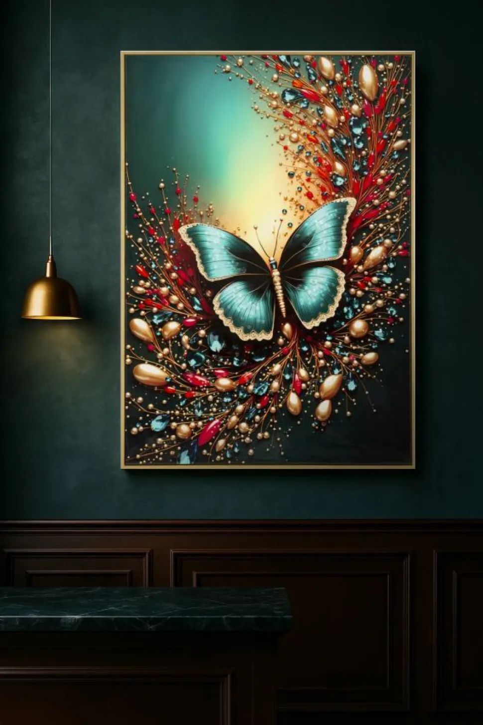Impression sur toile Papillon Vernissé cadre 70x100