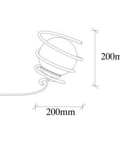 Lampe à poser Addituma Verre Blanc et Métal spiral Noir