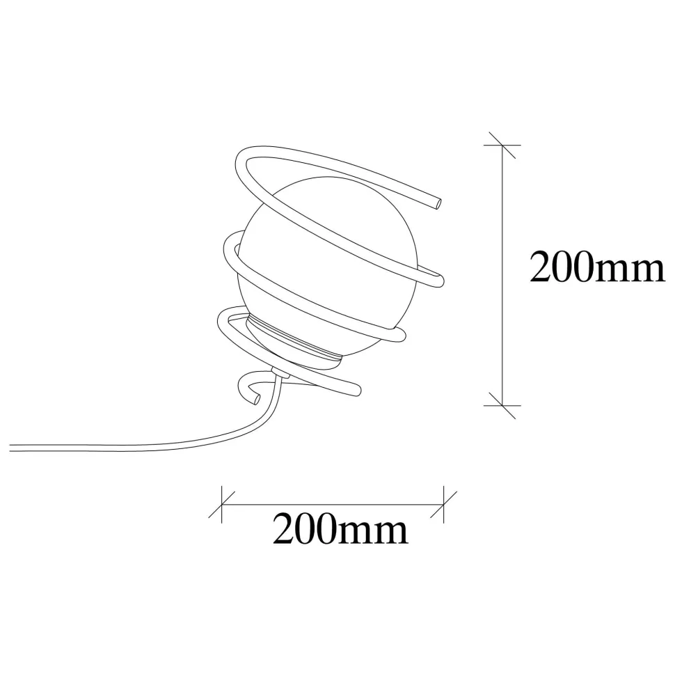Lampe à poser Addituma Verre Blanc et Métal spiral Noir