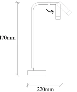 Lampe à poser une torche Faxus 47cm Métal Noir