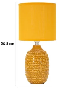 Lampe de chevet Ocre en céramique avec abat-jour Ocre
