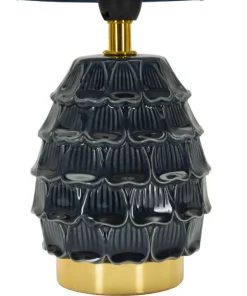Lampe de chevet Pigny Céramique Bleue abat-jour Tissu Bleu