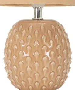 Lampe de chevet Pontus céramique Rose abat-jour Tissu Pêche
