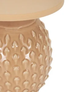 Lampe de chevet Pontus céramique Rose abat-jour Tissu Pêche