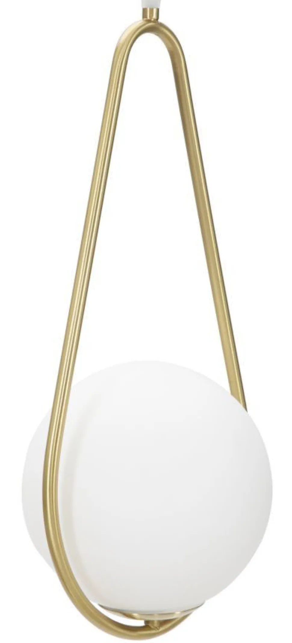 Lampe de plafond Glamy sphère en verre blanc et métal doré