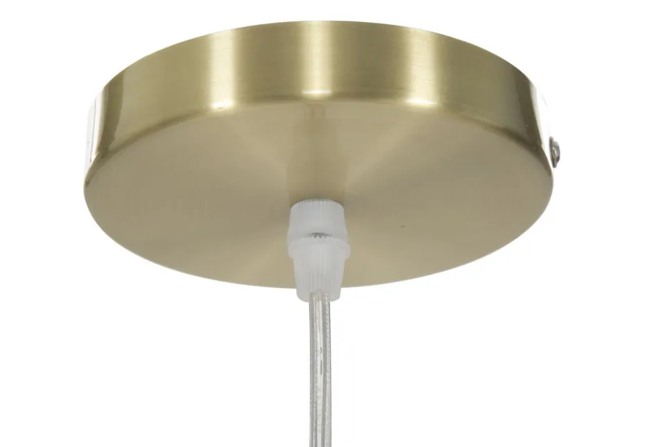 Lampe de plafond Glamy sphère en verre blanc et métal doré