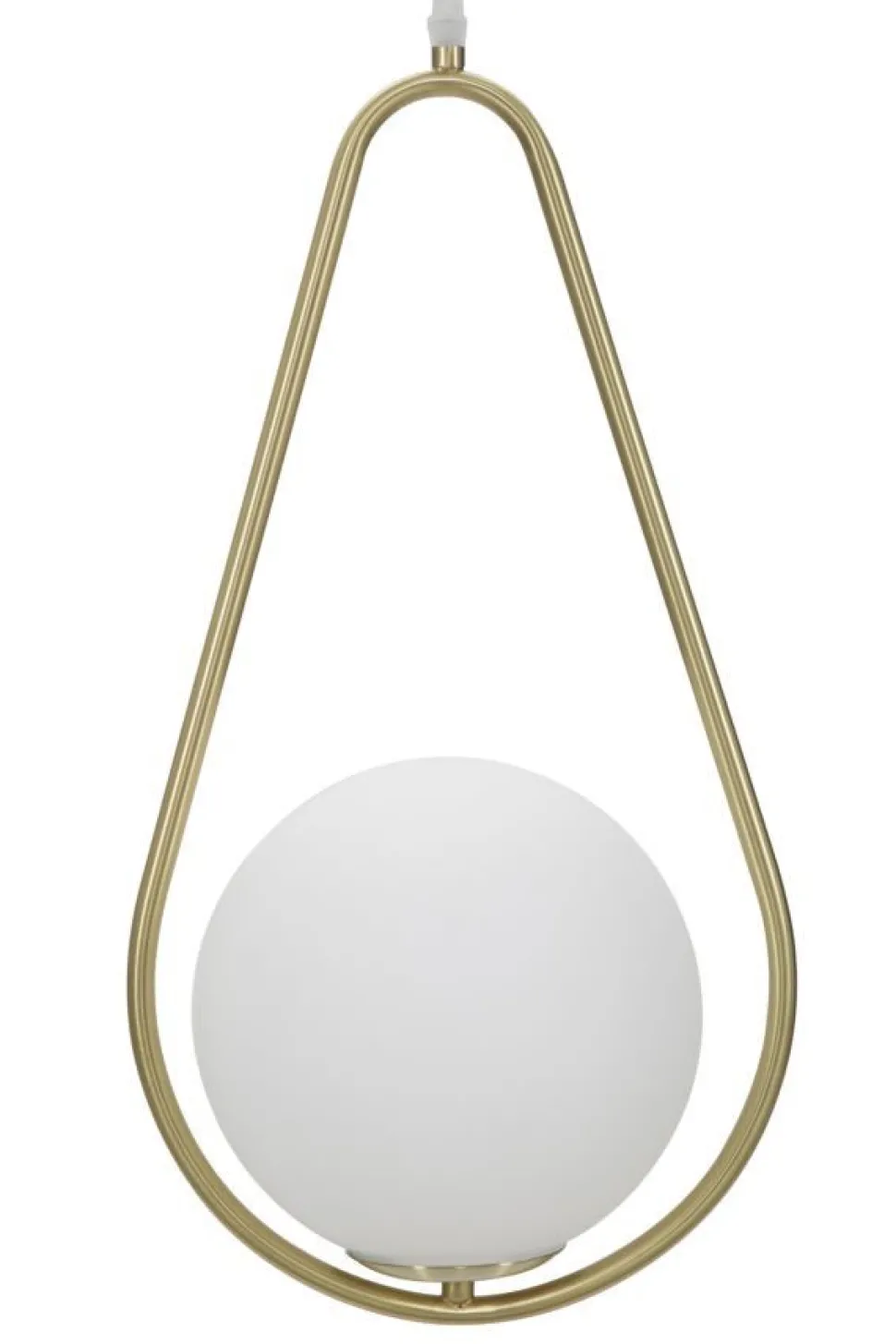 Lampe de plafond Glamy sphère en verre blanc et métal doré