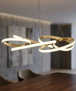 Lampe de plafond Glovy or satiné à LED intégrée