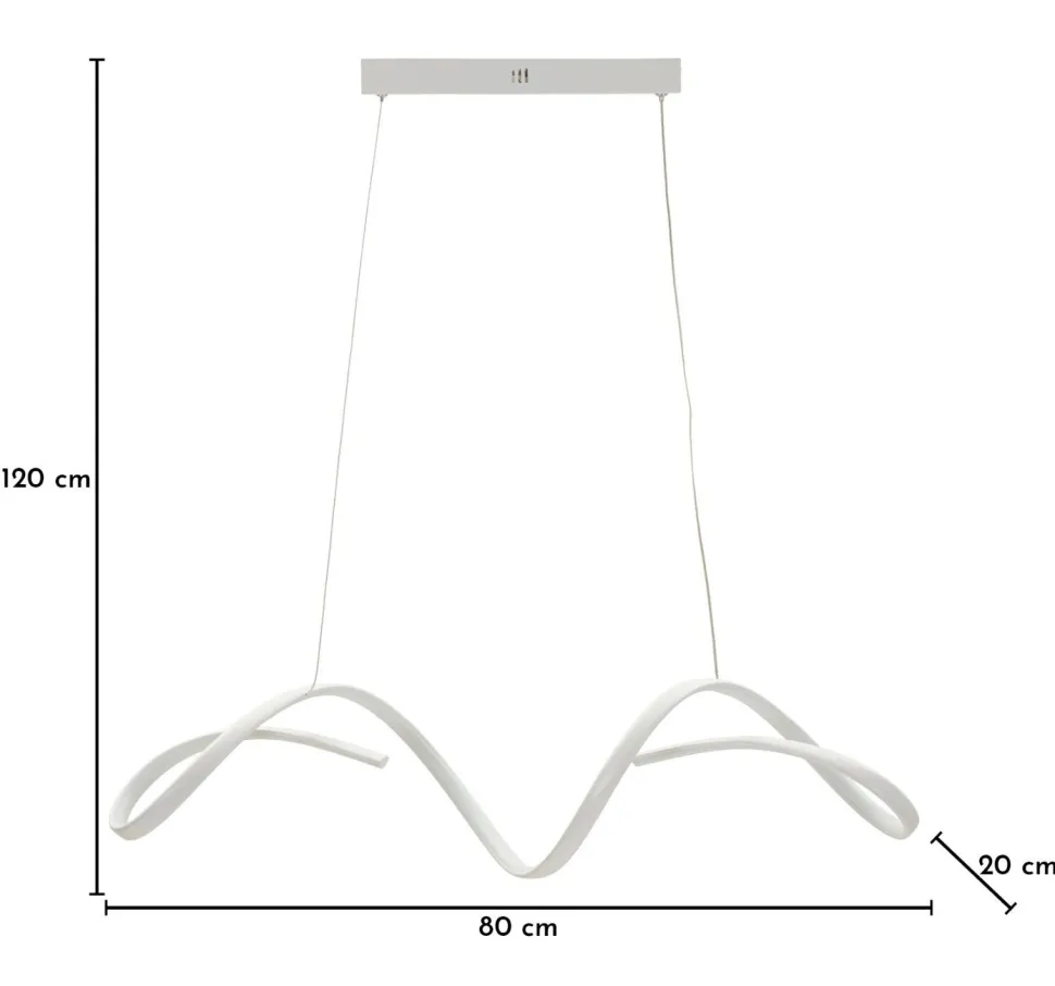Lampe de plafond LED ondulée Uter Blanche
