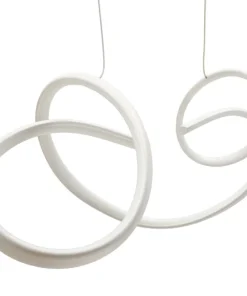 Lampe de plafond LED ondulée Uter Blanche