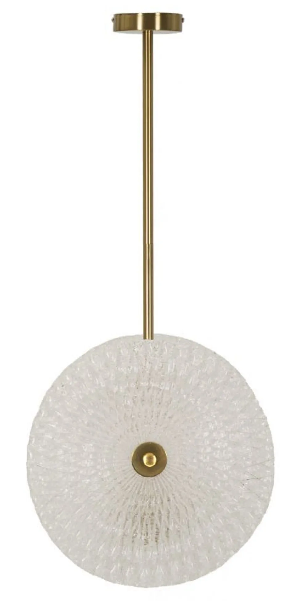 Lampe de plafond métal doré abat-jours en verre décorés reliefs