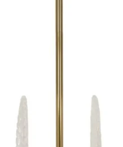Lampe de plafond métal doré abat-jours en verre décorés reliefs