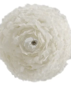 Lampe de plafond plumes synthétiques fer et plastique blanc