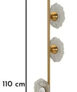 Lampe de plafond vertical Emily Verre Gris doré